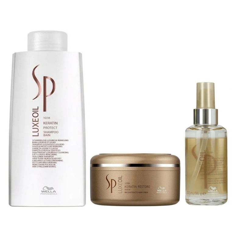 Shampoo con Keratina 1000ml + Mascarilla + Elixir Luxe oil