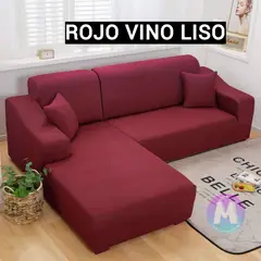 GENERICO - Fundas de sillones Spandex 3-2 color Rojo Vino Liso