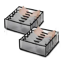 GENERICO - Organizador de cajón plegable para ropa interior negro set x2