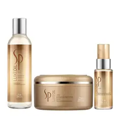 WELLA - Shampoo Protector Keratina 200 + Mascarilla+ Elixir Sp Luxe Oil