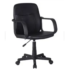 GENERICO - Silla de Oficina giratoria Negro DE CUERINA