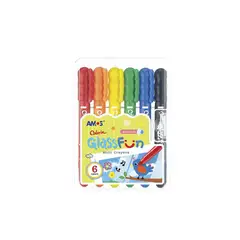 AMOS - Crayones Lavables Glass Fun (Estuche X 06)
