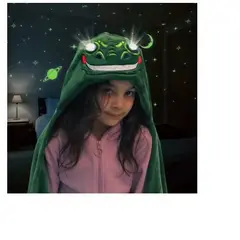 GENERICO - Manta frazada de polar con capucha y ojos luminoso