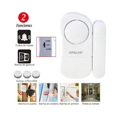OPALUX - Alarma y Timbre Magnético 2 Funciones Batería Incluida OP-9805A