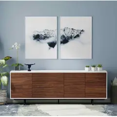 VENTITAS HOME - Mesa de Tv Moderna 75” Xania Bellota y Blanco