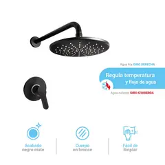 ITALGRIF - Grifería Ducha Monocomando Tahiti con salida black negro