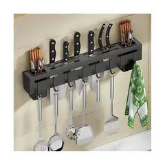GRETAIL - Organizador Multiuso De Aluminio Negro Para Cocina Utensilios