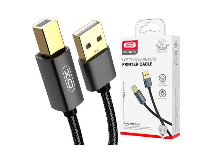 Cable De Impresora XO GB010A Usb-A A Usb-B Negro