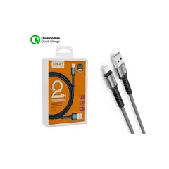 LDNIO - Cable LS64 Usb A Lightning Nylon Rápida 2.4a 2 Metros