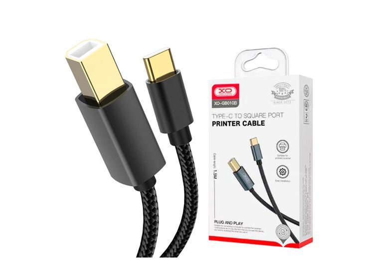 Cable De Impresora XO GB010B Tipo-C A Usb-B 1.5m Negro