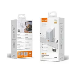 LDNIO - Cargador Carga Rapida De Pared A2620C 65W Usb-C Pd