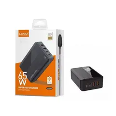 LDNIO - Cargador De Escritorio A4808Q 65W 4 Puertos Qc3.0 Type-C Usb-C