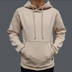 JUST - POLERA BEIGE HOODIE - HOMBRE FRANELA