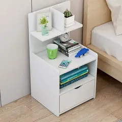 VENTITAS HOME - Mesa de Noche Velador Vintage Kiara 1 Cajón Color Blanco