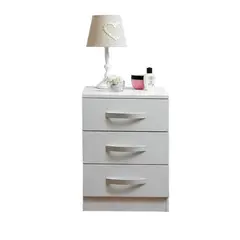 VENTITAS HOME - Mesa de Noche Velador Mazziel 3 Cajones Color Blanco