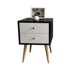 VENTITAS HOME - Velador Vintage Home 2 Cajones Color Negro