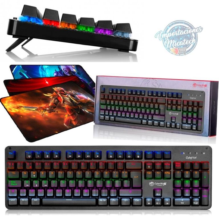 Teclado Gamer Mecánico Combat + Pad Gamer