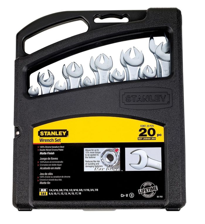 JUEGO 20 PIEZAS LLAVE MIXTA 8-18MM 1/4-7/8” PLG 85-783