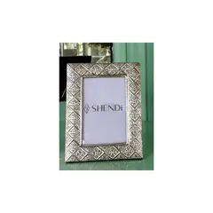 PERU - Decorativo Adorno Marco cuadro gamuza PLat. ley 950 para foto de 13x18