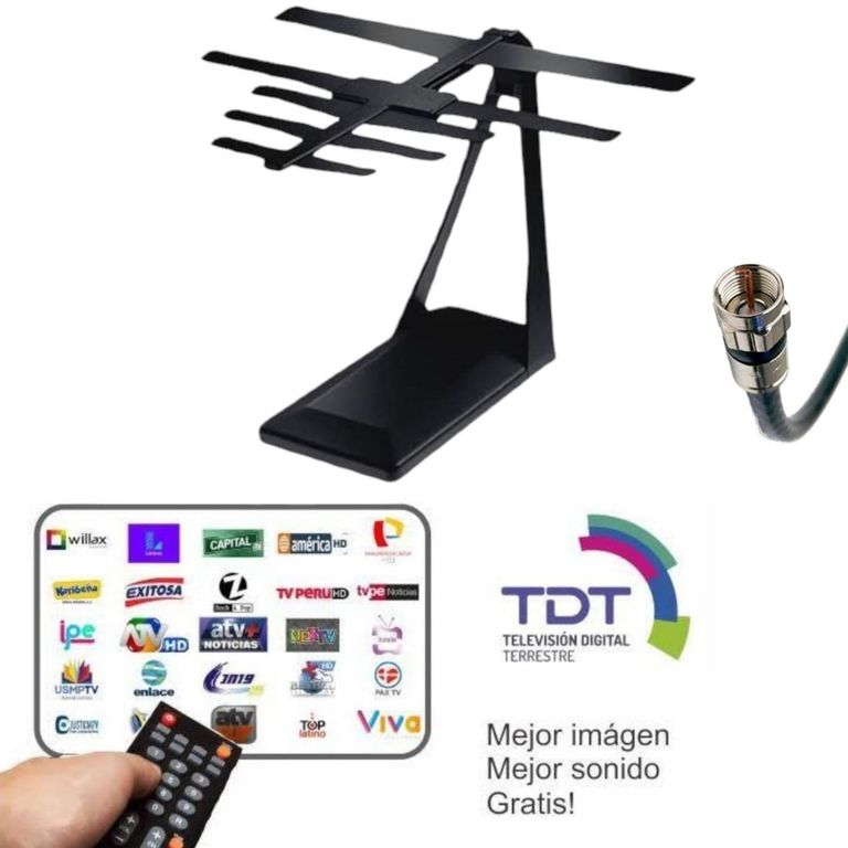 Antena Señal Digital Cable 130cm HDTV Para TV LCD Smart TV VHF-UHF