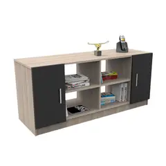 STARHOME - CENTRO DE ENTRETENIMIENTO GOOD FEELING ROBLE CLARO Y PLOMO 55