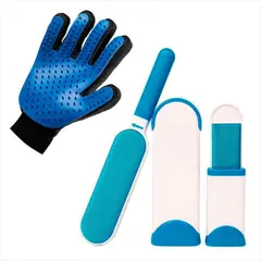 OEM - Pack Cepillo Guante DUO Saca Pelos Pelusas De Mascotas Perros Gatos