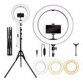 GENERICO - Aro De Luz Led 26 CM + Soporte Para Celular + Tripode 2 Metros