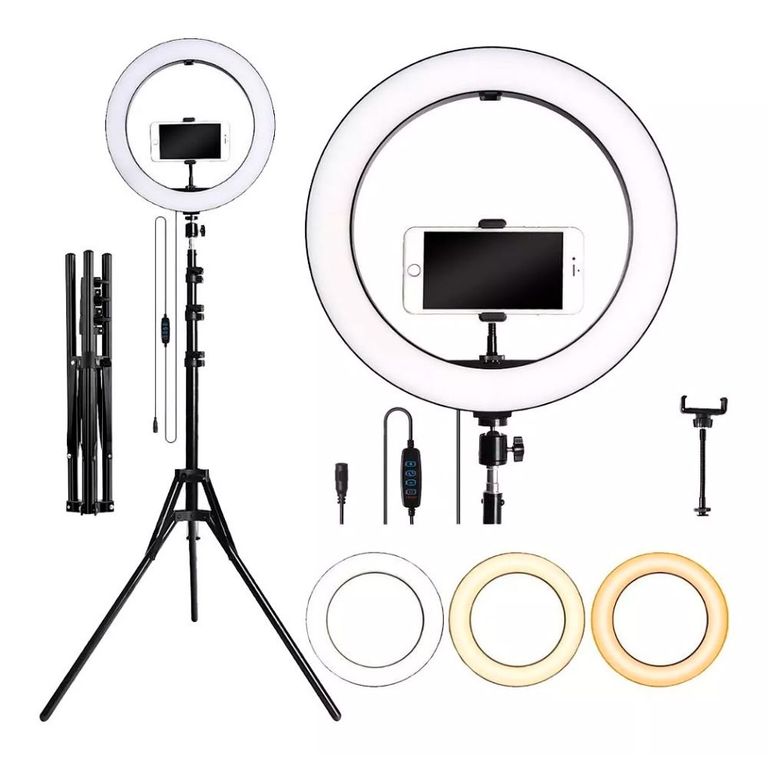 Aro De Luz Led 26CM +Soporte Para Celular+ Tripode Ajustable 2 Metros
