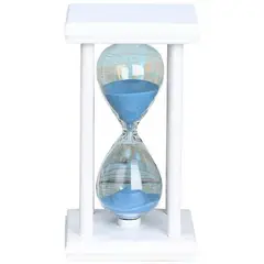 GENERICO - Reloj de Arena Recipiente de Vidrio Duración de 30 Minutos Base Blanca