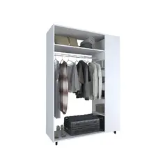 MOVENDA - Ropero Morelia 05 repisas con ruedas Blanco