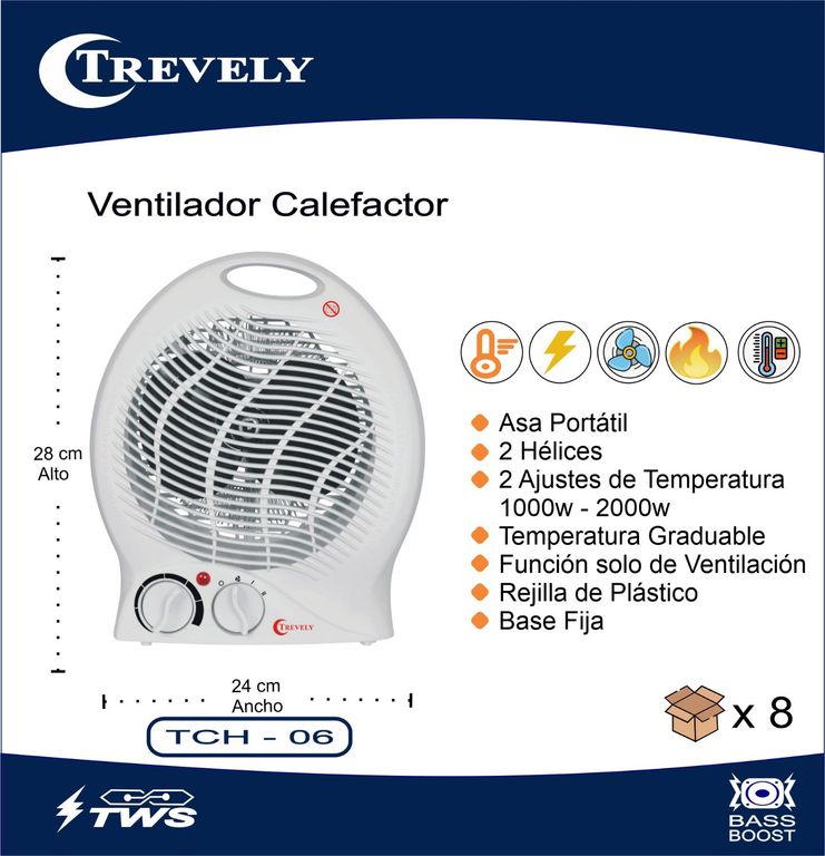 Termoventilador TCH06 Portatíl Blanco - 2000W