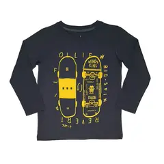 FODAGO - Polo para niño Manga Larga Marca - Plomo