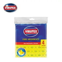 VIRUTEX - Paño absorbente ultra bolsa4 amarillo