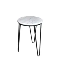 DECOR MESAS - Mesa Lateral Virreynal White - Mármol