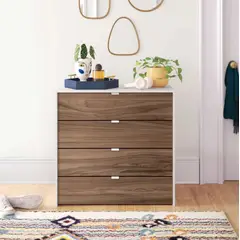 VENTITAS HOME - Cómoda Moderna Zozi 4 Cajones Blanco y Gales