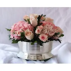 PERUVIANE - Adorno Decorativo Jarron o florero de plaque 16cm alto y 25cm diametro