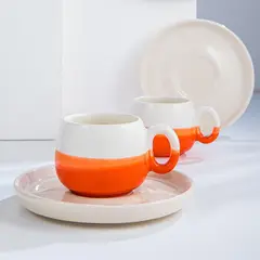 DORELINE - Juego de Tazas y Platos para Café