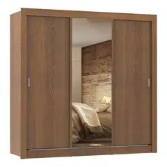 PAZART MUEBLES - Ropero 3 Puertas Corredizas 2 Cajones C/espejo Roma Rustic