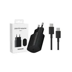SAMSUNG - CARGADOR 25W EU Y CABLE TIPO C A C CARGA RÁPIDA