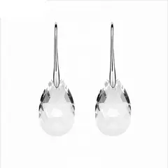 FERNANDA ROMERO JOYAS Y ACCESORIOS - Aretes "Gotas de Cristal" - Transparentes Delicados elaborados en plata