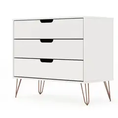 VENTITAS HOME - Cómoda Consola Contemporánea Loreanna 3 Cajones Blanco