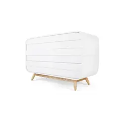 YOLODECORO - Cómoda Ancha 6 Cajones Esme Blanco y Fresno