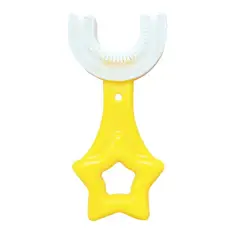 GENERICO - Cepillo de Dientes para Niños Forma de U 360 Grados Amarillo