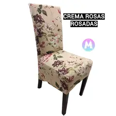 GENERICO - 06 Forros de silla XL arabe Crema rosas Rosadas