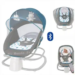 BABY - Mecedora de Bebe Musical Deluxe 4 en 1 Blue 2025