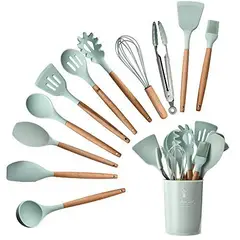 GENERICO - Set Utensilios Cocina Silicona Antiadherente Multifuncional