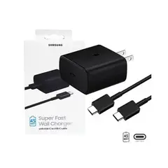 SAMSUNG - Cargador 45W EP-TA845 Cable USB-C to USB-C Negro