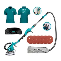 TOTAL TOOLS - LIJADORA DE PARED Y TECHO 1050W DRYWALL TOTAL + 6 LIJAS + POLO
