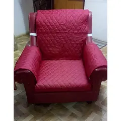 GENERICO - Cobertor de 1 cuerpo reversible Rojo vino con Beige