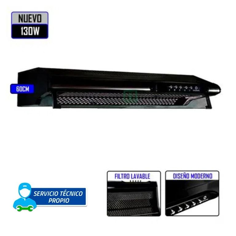 CAMPANA EXTRACTORA - CEI-602NE 3 VELOCIDADES 60CM NEGRO